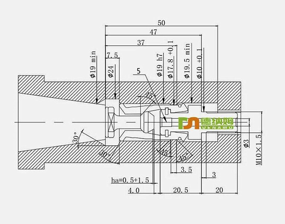 1Pc BT30 4 Petal Clamp Pull Claw Part For CNC Spindle 45 Degree Outer Screw Pull
