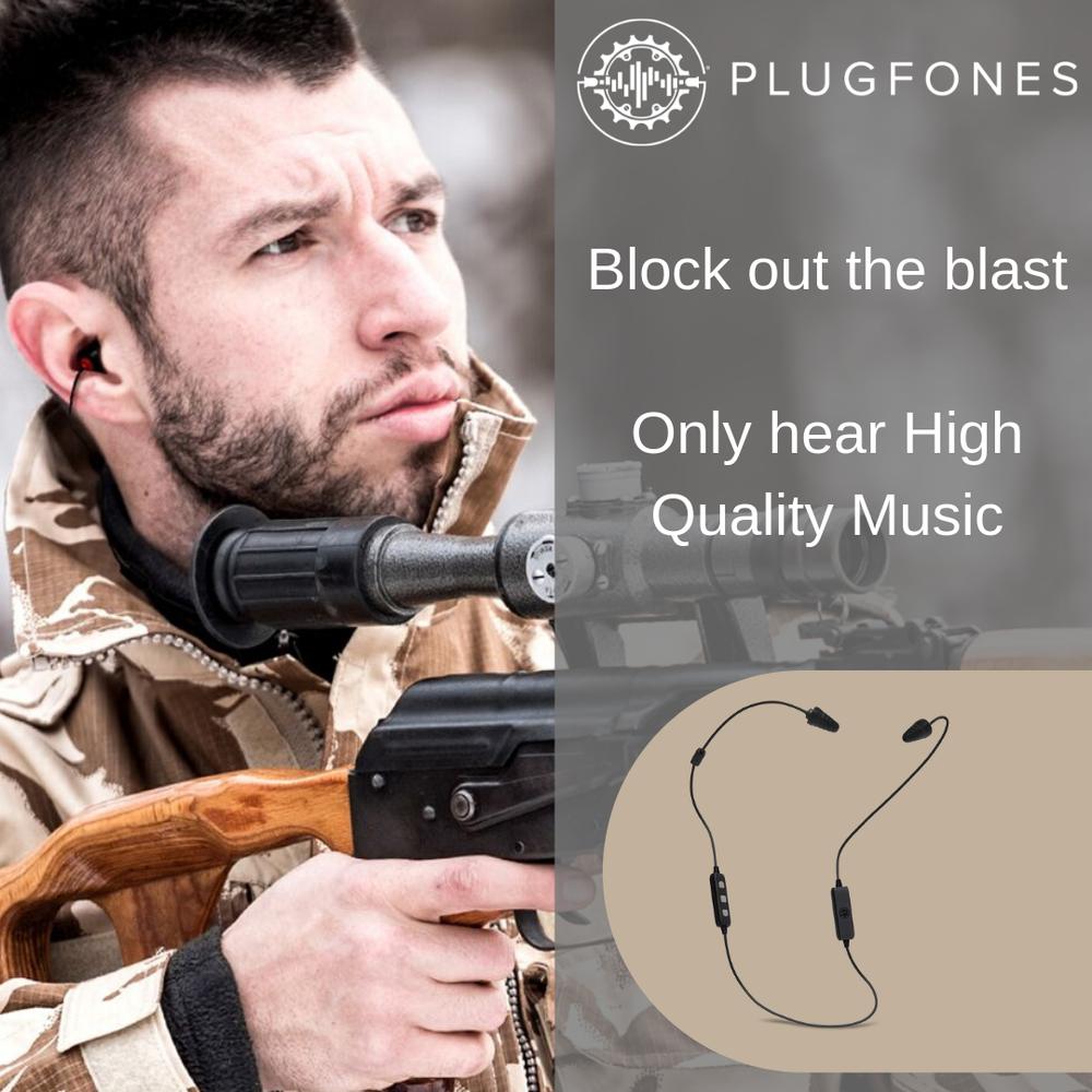 Plugfones Wireless Bluetooth Liberate 2.0 Earplug, Headphones for Shooting