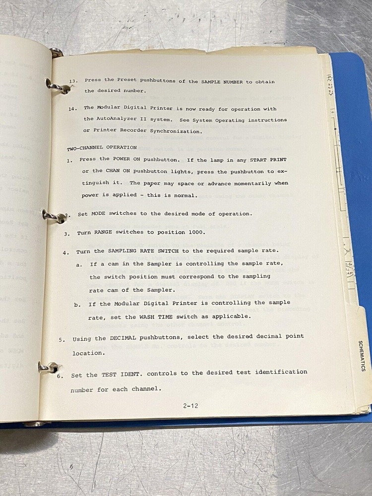 Technicon Digital Printer Auto Analyzer 2- User Guide / Manual /Instruction Book