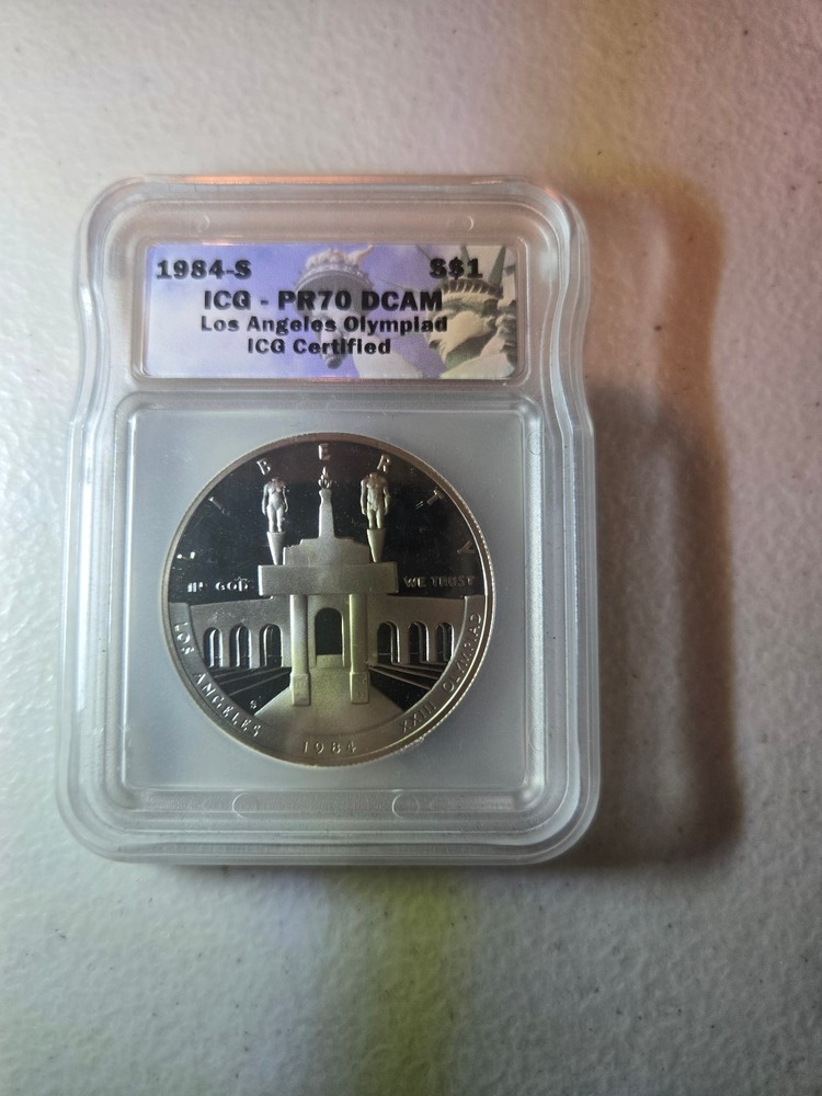1984-S  Olympics Silver Commemorative Dollar ICG PR70 DCAM