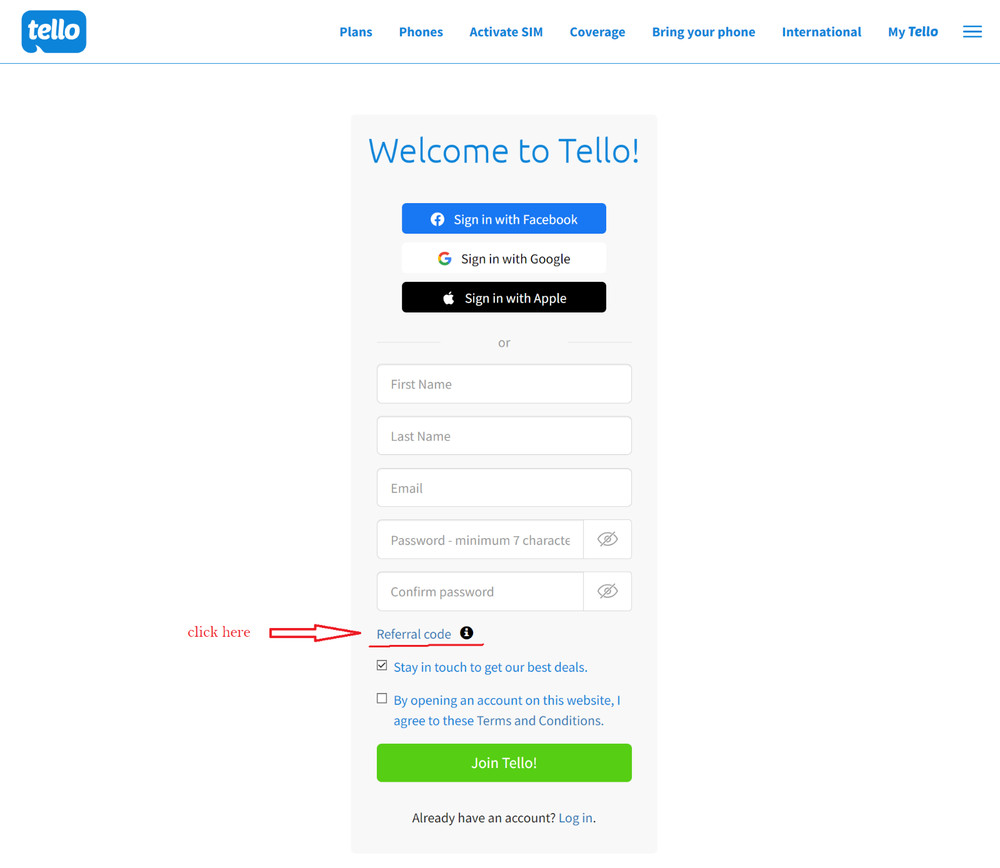 TELLO $10 Referral Plan Bonus Code P335379B