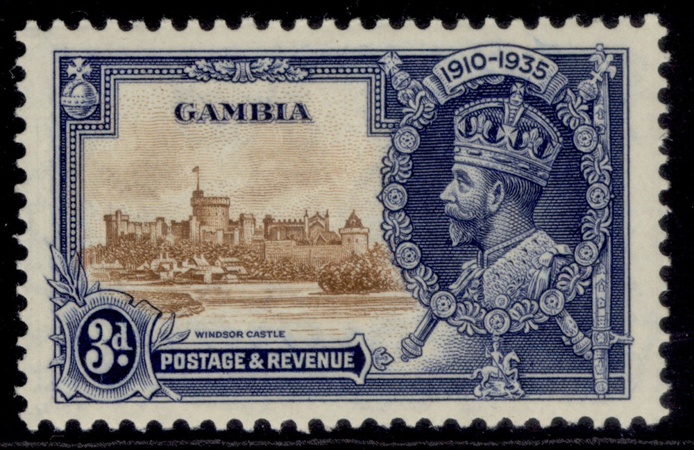GAMBIA GV SG144, 3d brown & deep blue, M MINT.