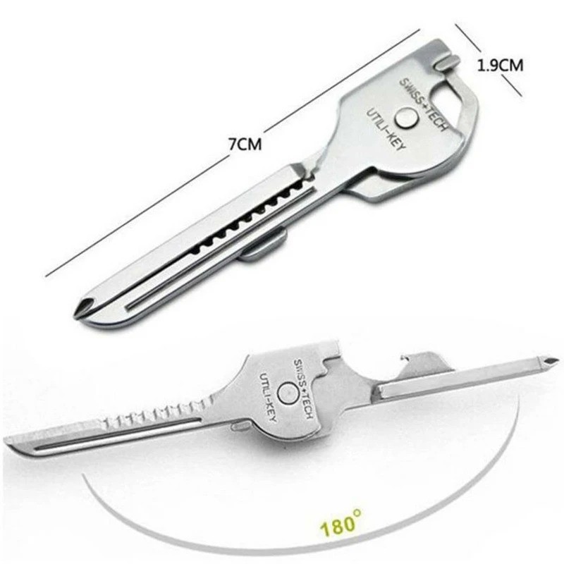 Portable EDC 6 In 1 Multi-Functional Stainless Utili-Key Opener Keychain Tool