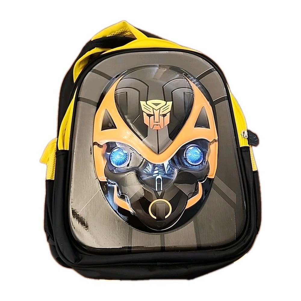 Transformers BumbleBee Backpack 15" 3D School Backpack Yellow Back Lightweight