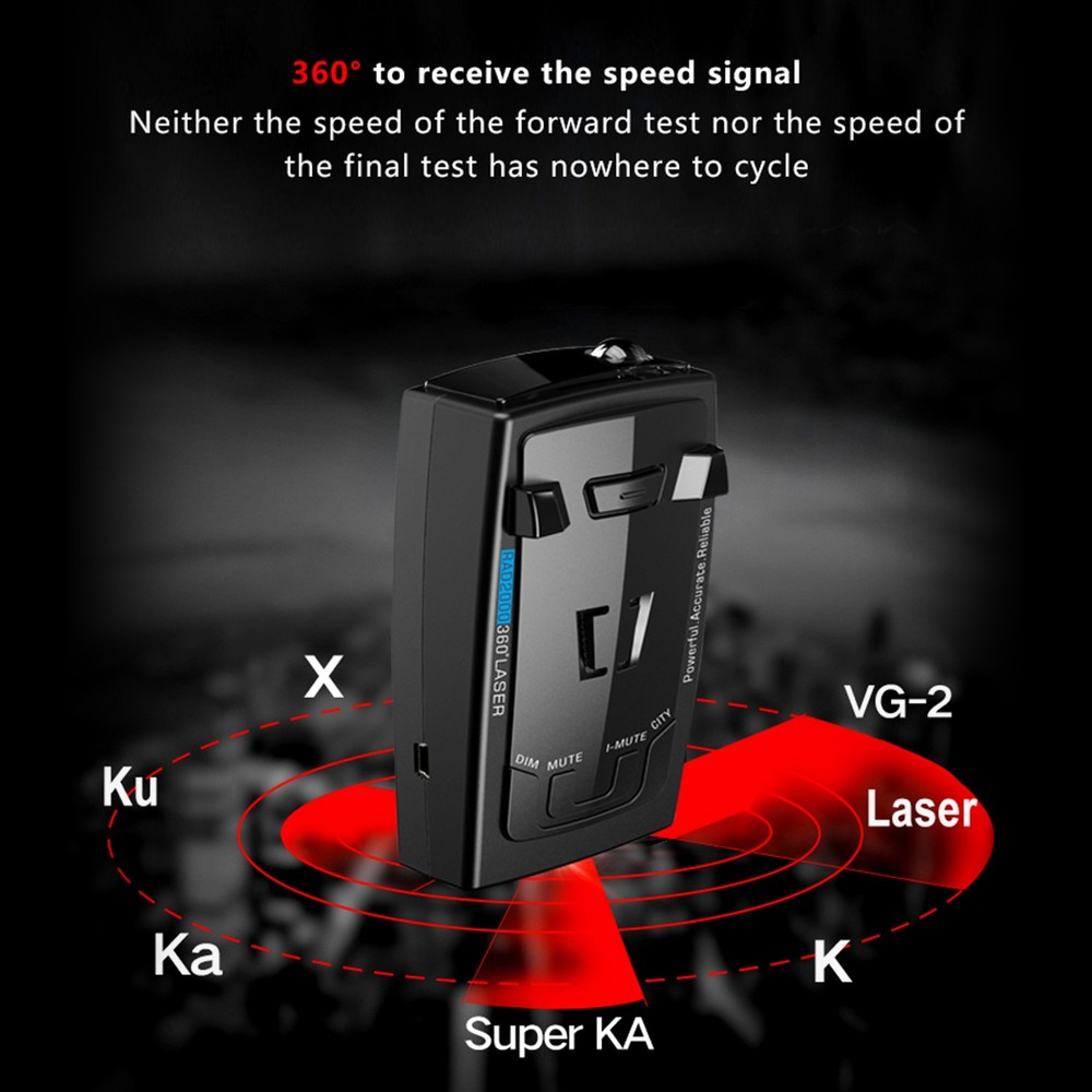 RAD2000 360°Laser Electronic Dog Car Mobile Speed Radar Measuring Detector
