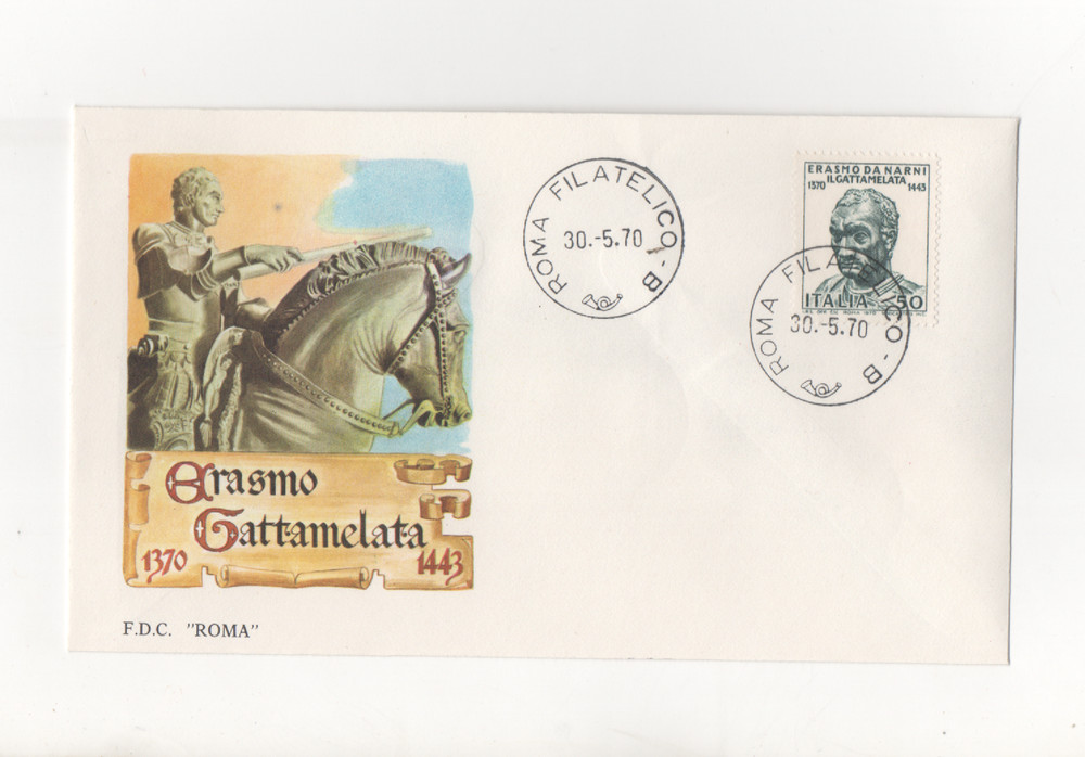 ITALY - FDC - 1970 - ERASMUS - GATTAMELATA - ROME