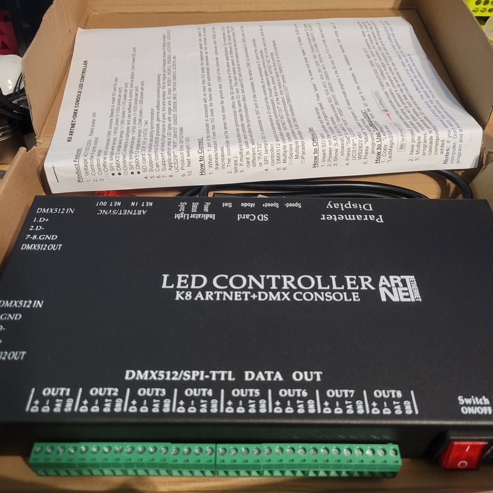 K8 ARTNET+DMX CONSOLE LED CONTROLLER, Addressable Led Controller, WS2811.