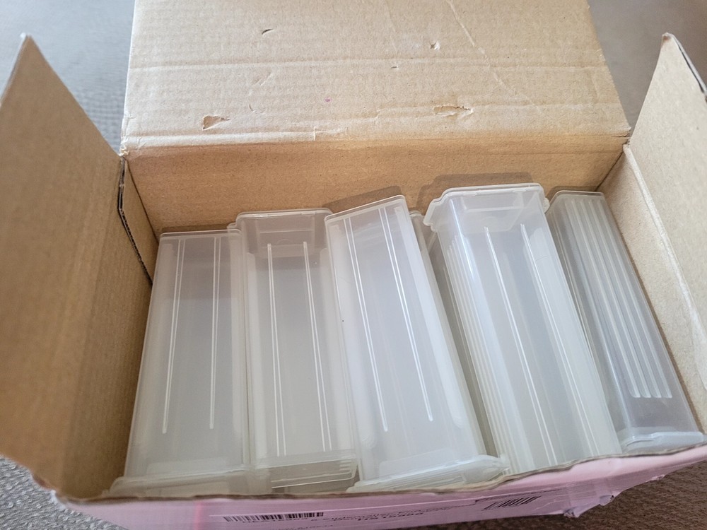 25 Plastic Rectangle Microscope Glass Holder Slide Box for 5 Slides