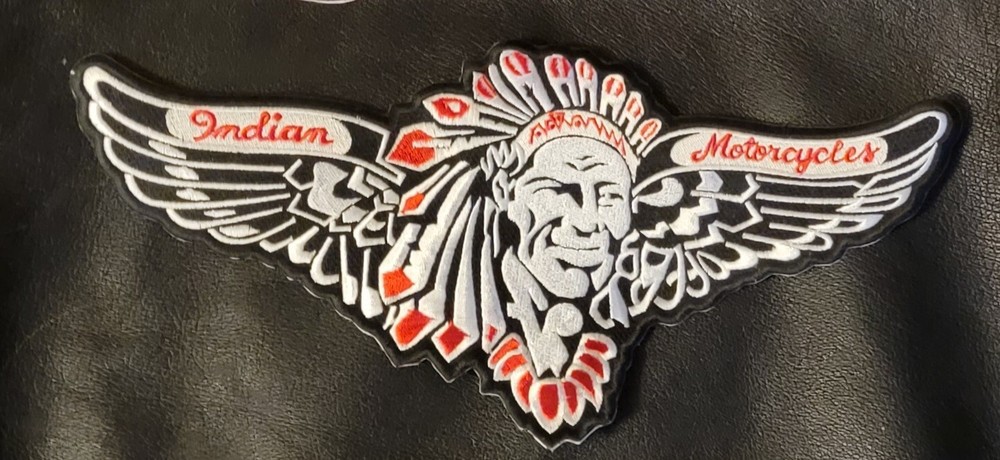 Indian Motorcycles wing back patch. Sew on type. NICE NEW