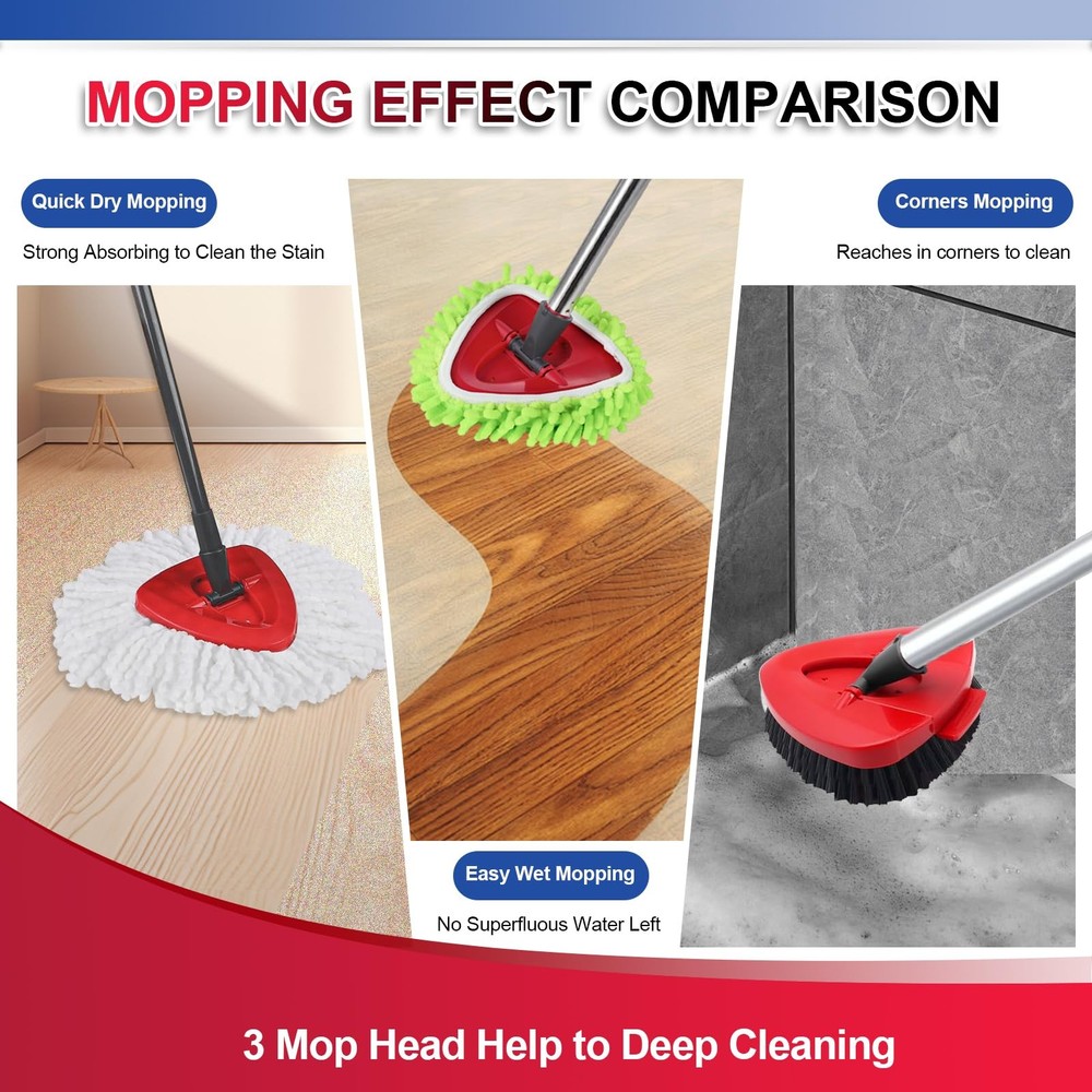 Upgraded Scrub Brush Compatible with O-Cedar EasyWring 1 System 7 Pack Triangle