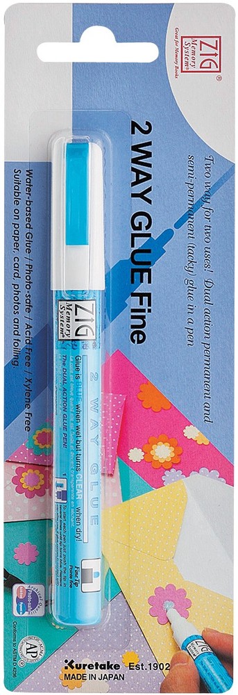 Zig 2-Way Glue Pen Carded Fine Tip