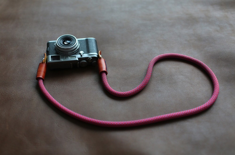 Red & Blue Climbing Rope Camera Strap – Handmade by Windmup