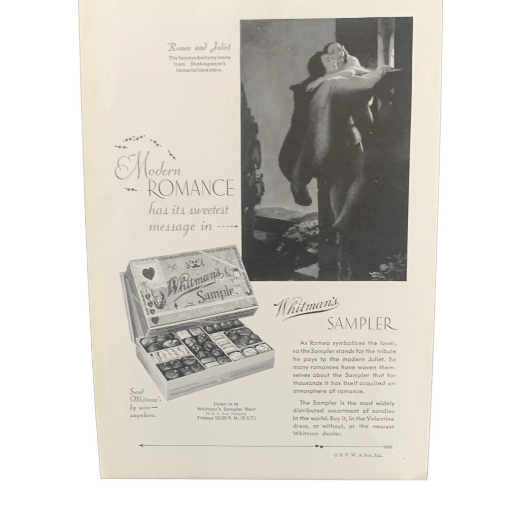 Vintage 1932 Whitman’s Sampler Modern Romance Ad Advertisement