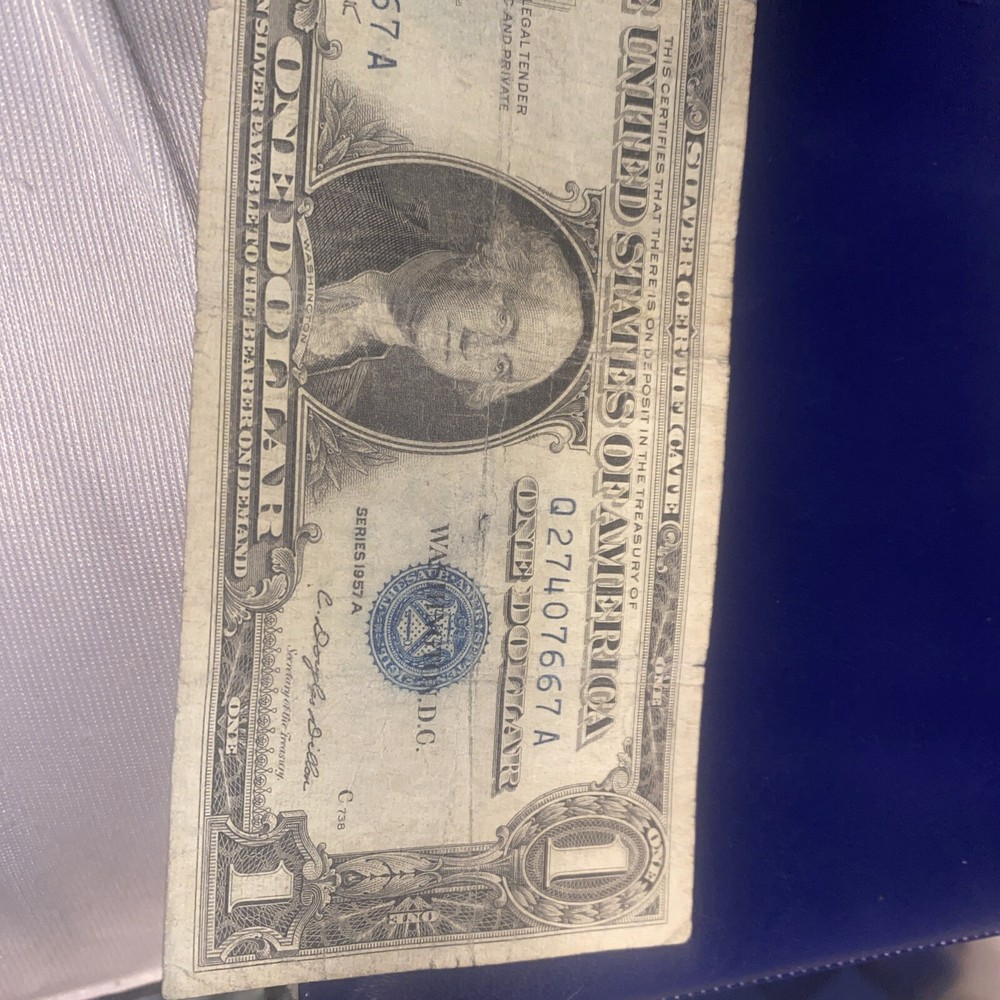 1957-A $1 ONE DOLLAR SILVER CERTIFICATE “INKING ERROR”