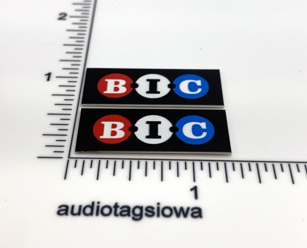BIC Speaker Grille Badges Pair Custom Made Aluminum