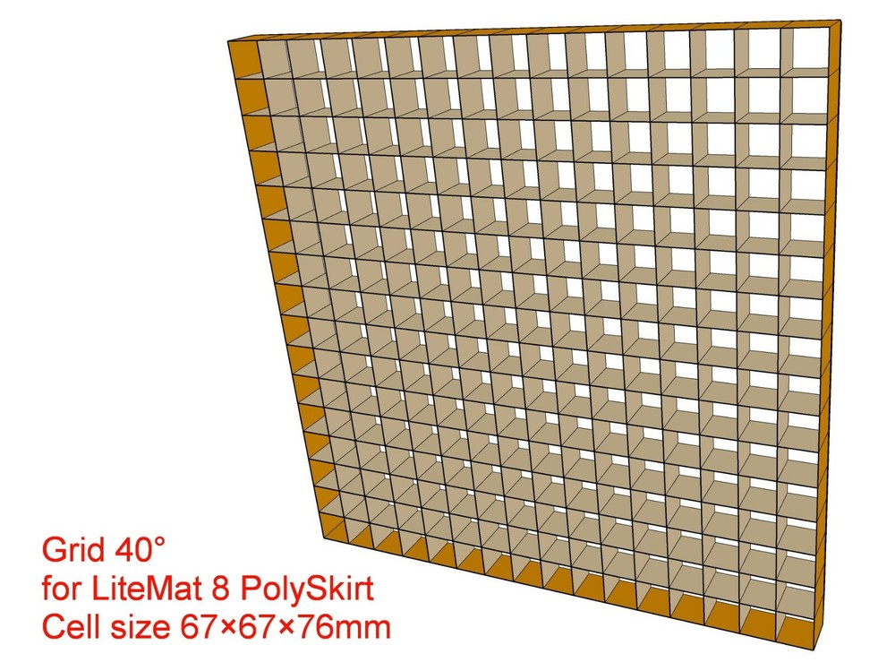 Grid for LiteMat 8 PolySkirt, Version with cell depth 76mm (3”)