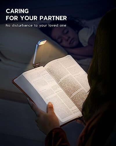 Reading Light, Rechargeable Book Light for Reading in Bed, Ultralight Clip Blue