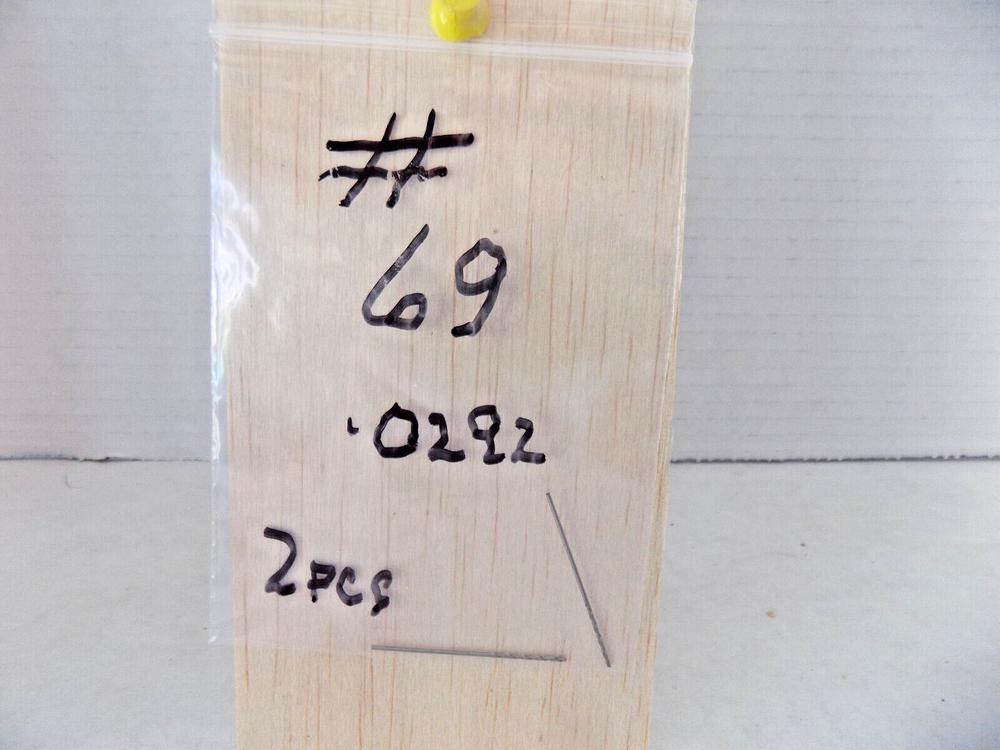 2) #69 .0292 DIA. DRILL BIT UNBRANDED PO NIB