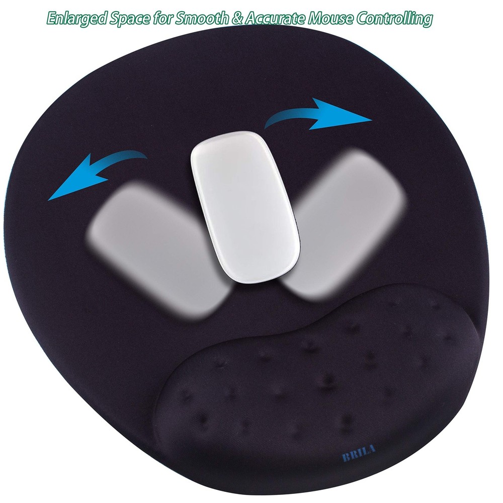 BRILA Large Mouse Pad with Ergonomic Memory Foam Wrist Rest Support - Massage...