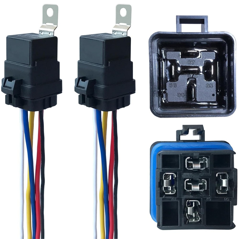Dependable 2 Pack 12V DC Waterproof Relay with Heavy-Duty Pigtail Connection