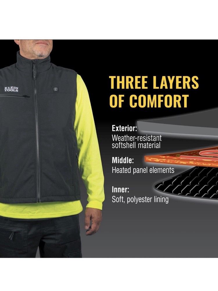Klein Tools 60953 Heated Base Layer Vest, Medium