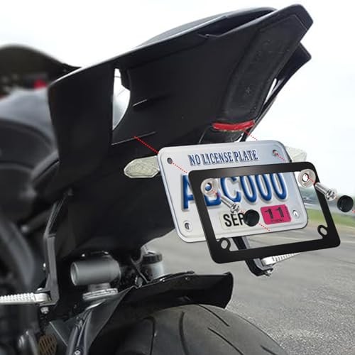 Motorcycle License Plate Frame - Black Matte Stainless - Black Motorcycle Frame