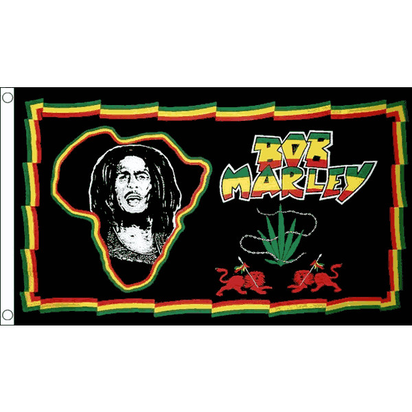 5ft 3ft 2ft 5' 3' 2' Bob Marley Africa Map Reggae Rasta Polyester Flag Flags