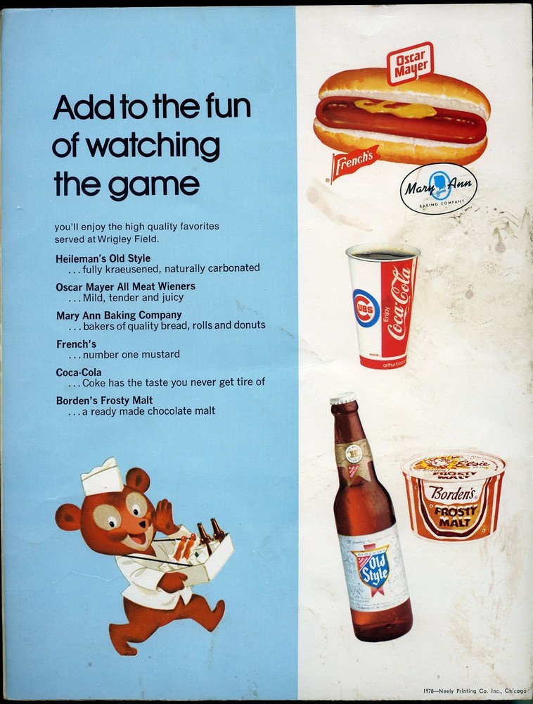 1978 Signed Chicago Cubs Official Program vs Philadelphia Phillies *WP1548