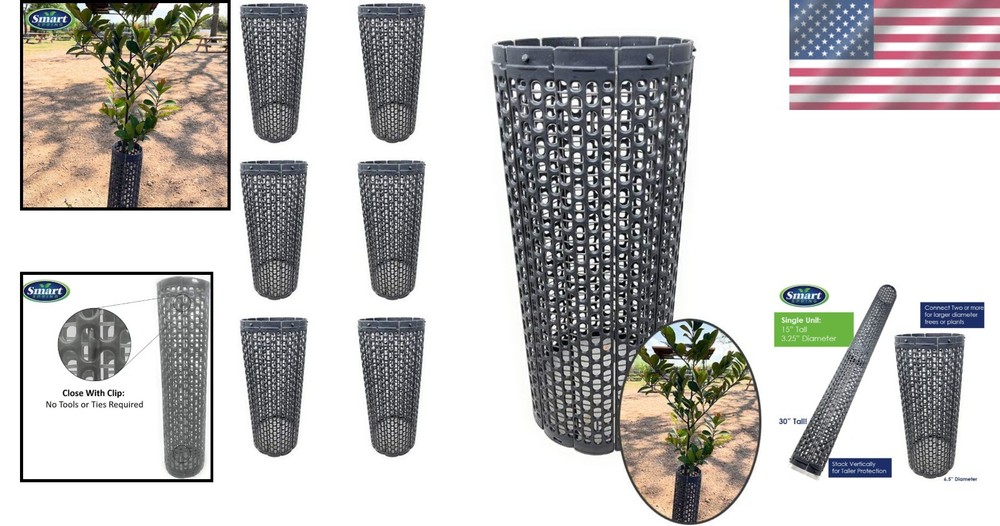 15" Stackable Spiral Tree Guards, Bark Protection - Set of 6