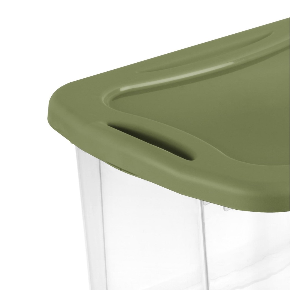 EZ Carry Storage Bin 40 Quart Clear Plastic Storage Container W/ Full-Grip