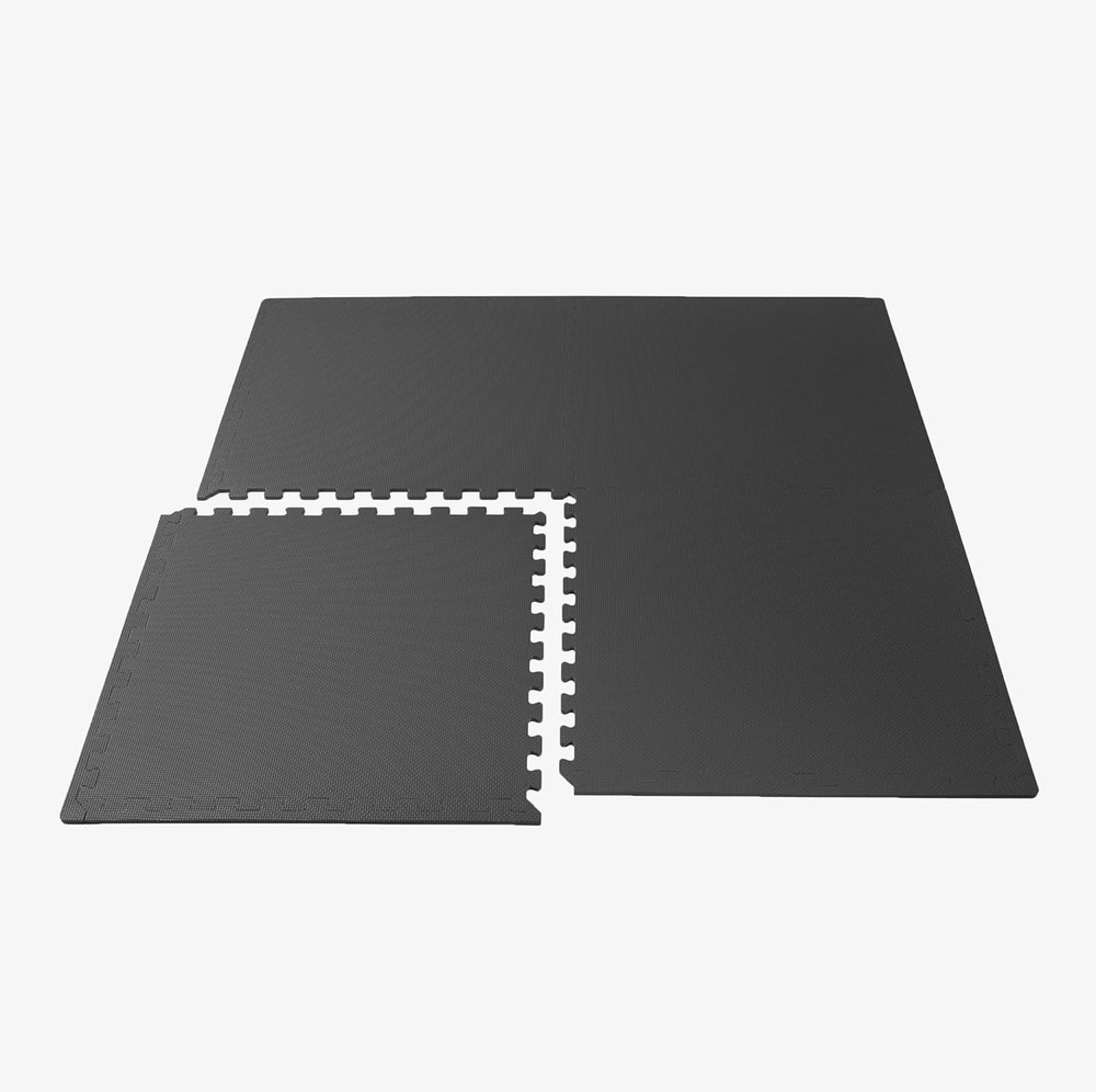 3/8" Thick Multipurpose EVA Foam Exercise Floor Mat, Interlocking Tiles, Anti-Fa