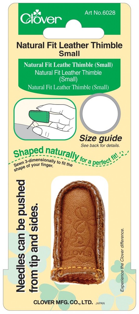 Clover 6028 Natural Fit Leather Thimble-Small