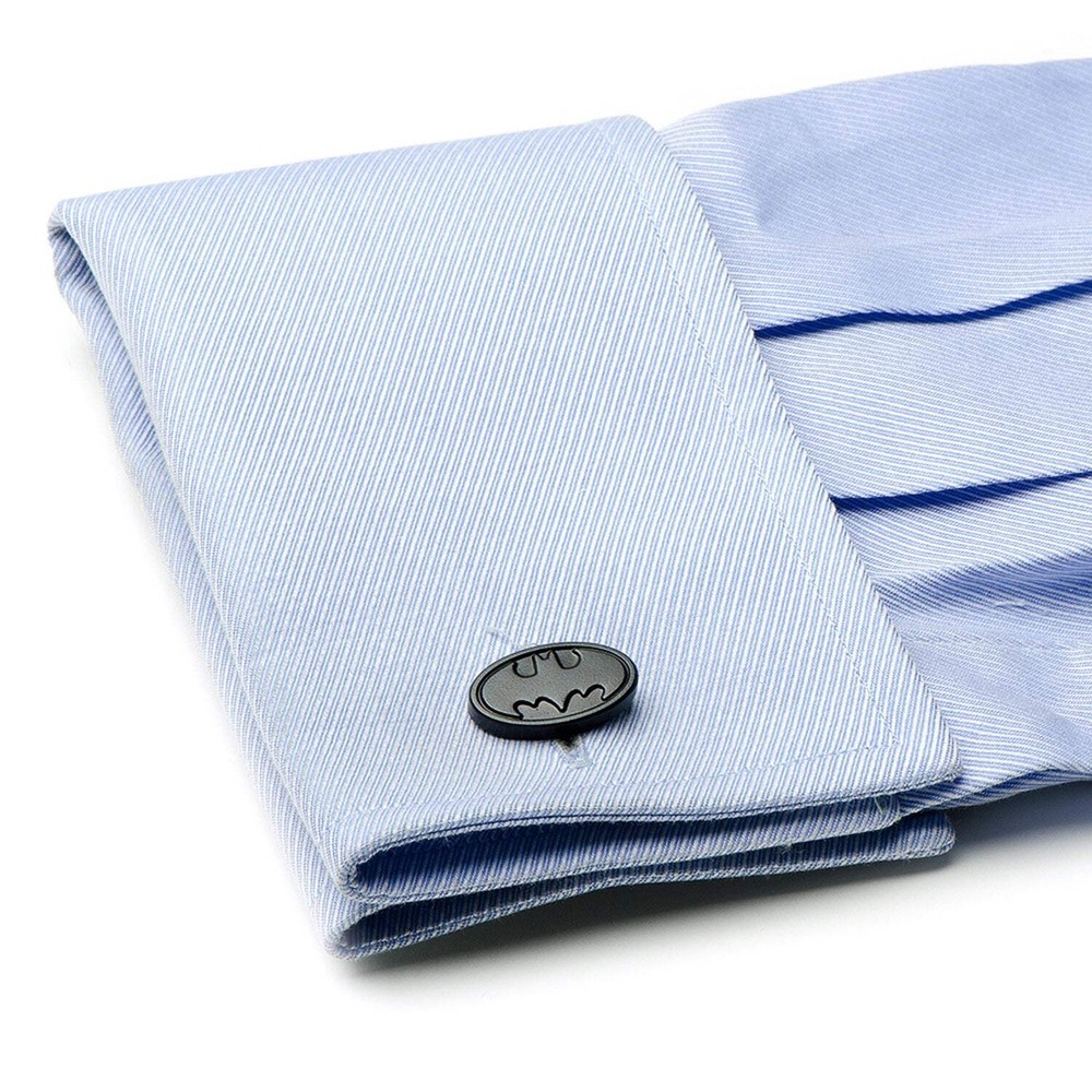 DC Batman Logo Satin Black Cufflinks