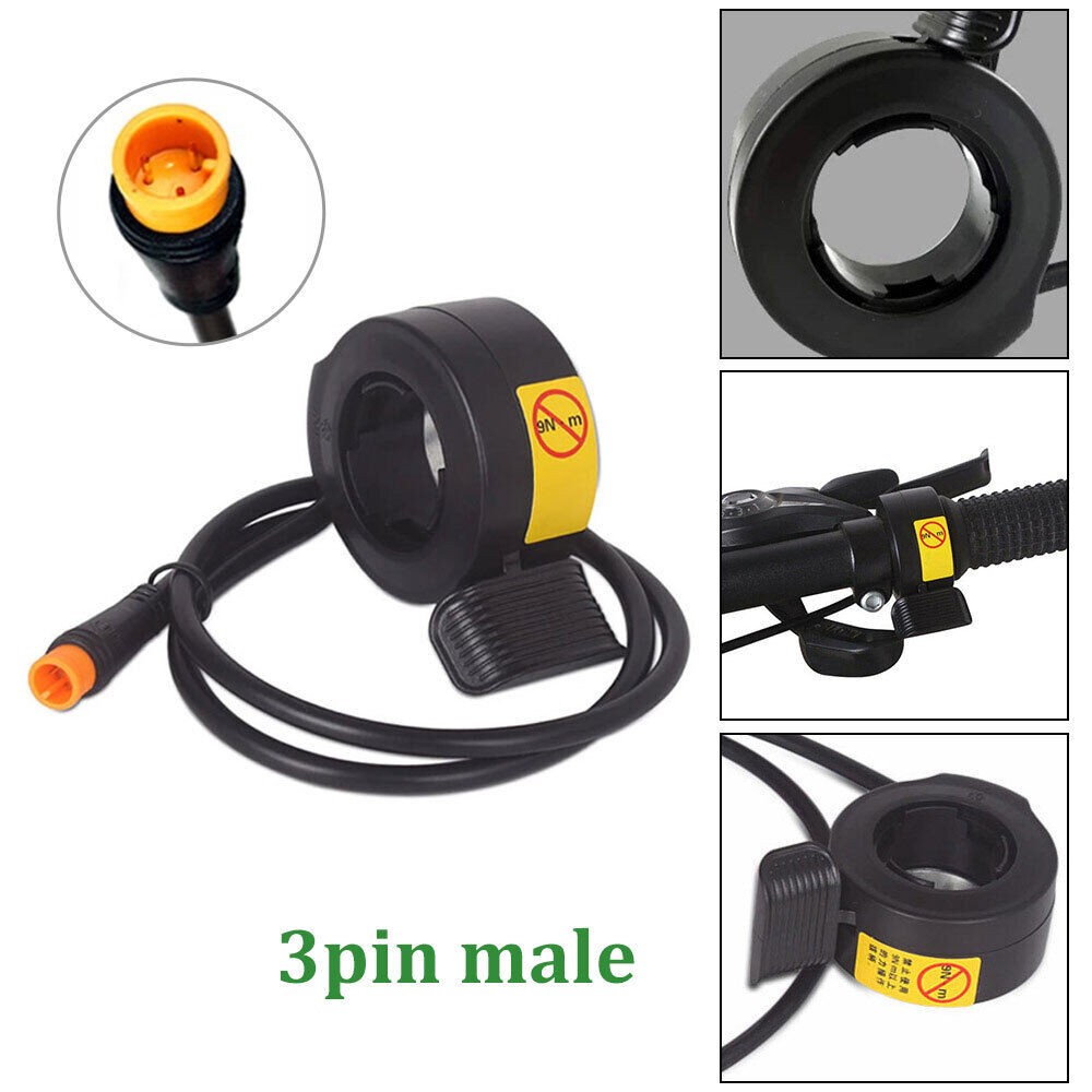 Thumb Throttle Accelerator 3PIN Finger Speed Control Assembly for Ebike Black
