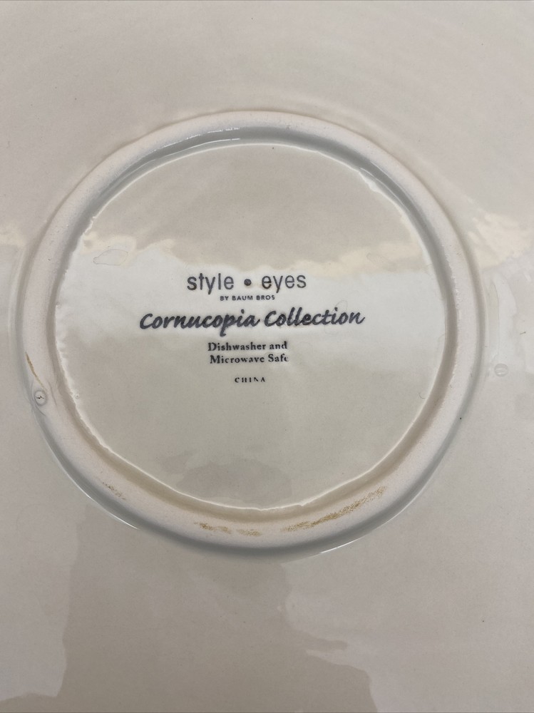 BAUM BROTHERS china CORNUCOPIA Collection Chop Plate Serving Platter - 15-1/2"