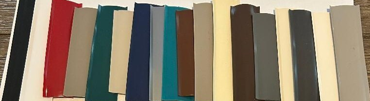 1" SAMPLES White Black Red Navy Green & More Vinyl Insert Screw Cover RV Trailer