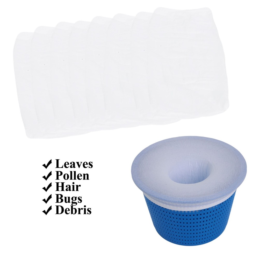 10 Pack Pool Skimmer Socks for Pool Filter Baskets Above Ground