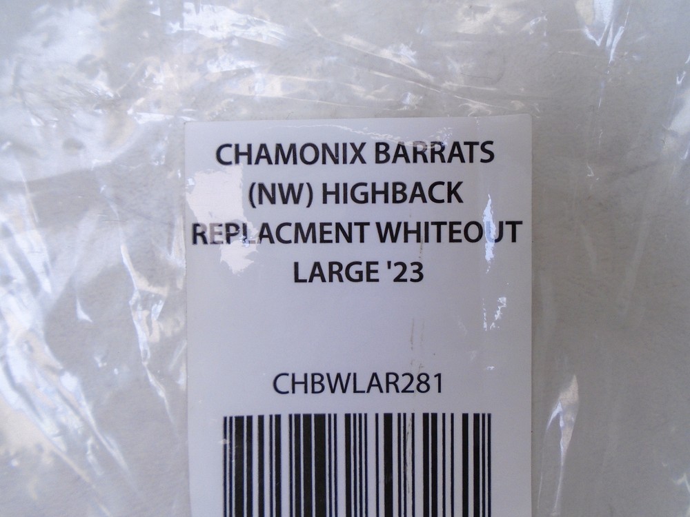 CHAMONIX CHBWLAR281 BARRATS WHITE SNOWBOARD BINDINGS HIGHBACK REPLACEMENT LARGE