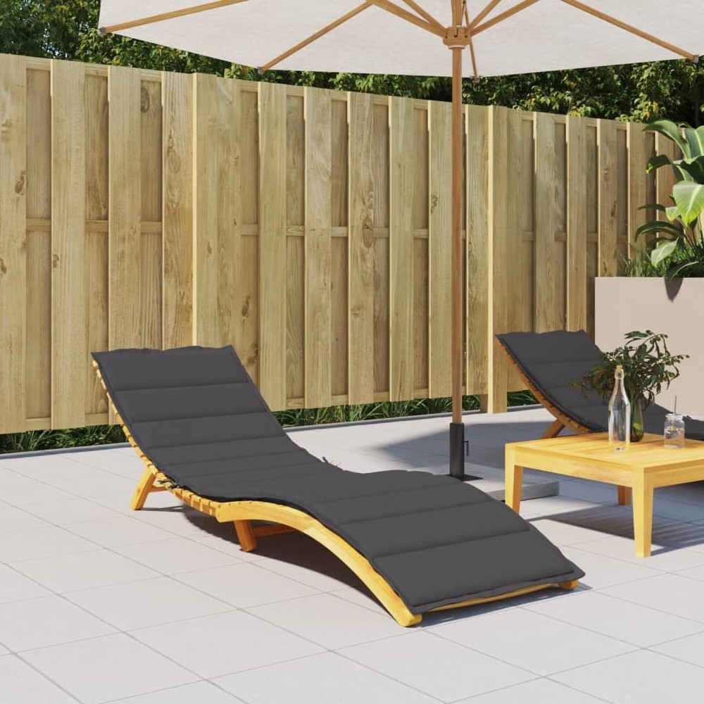 Sun Lounger Cushion Melange Anthracite 100% Polyester Large