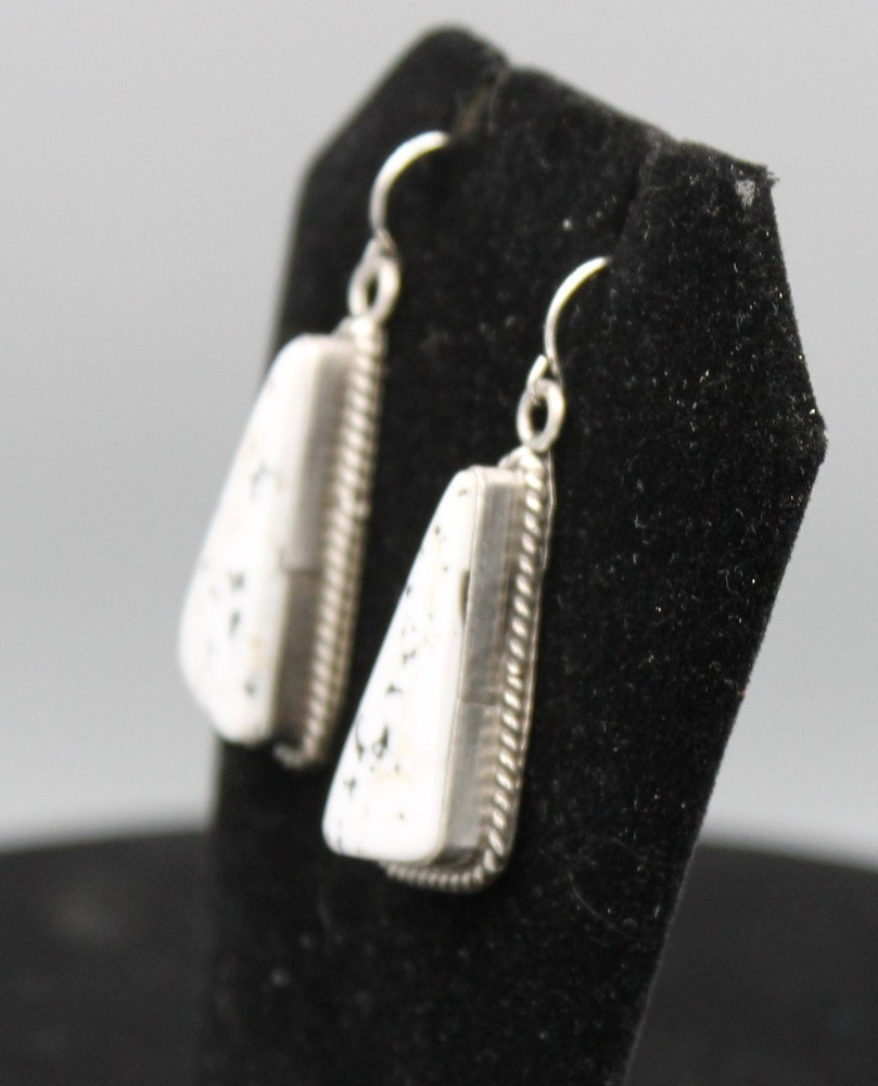 White Buffalo and Sterling Silver Earrings