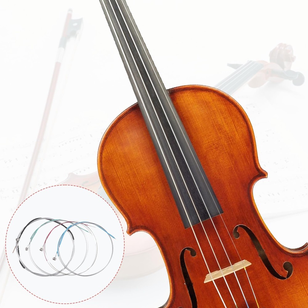 20 Pcs Violin Strings Full Set Black, Green, Red, Blue