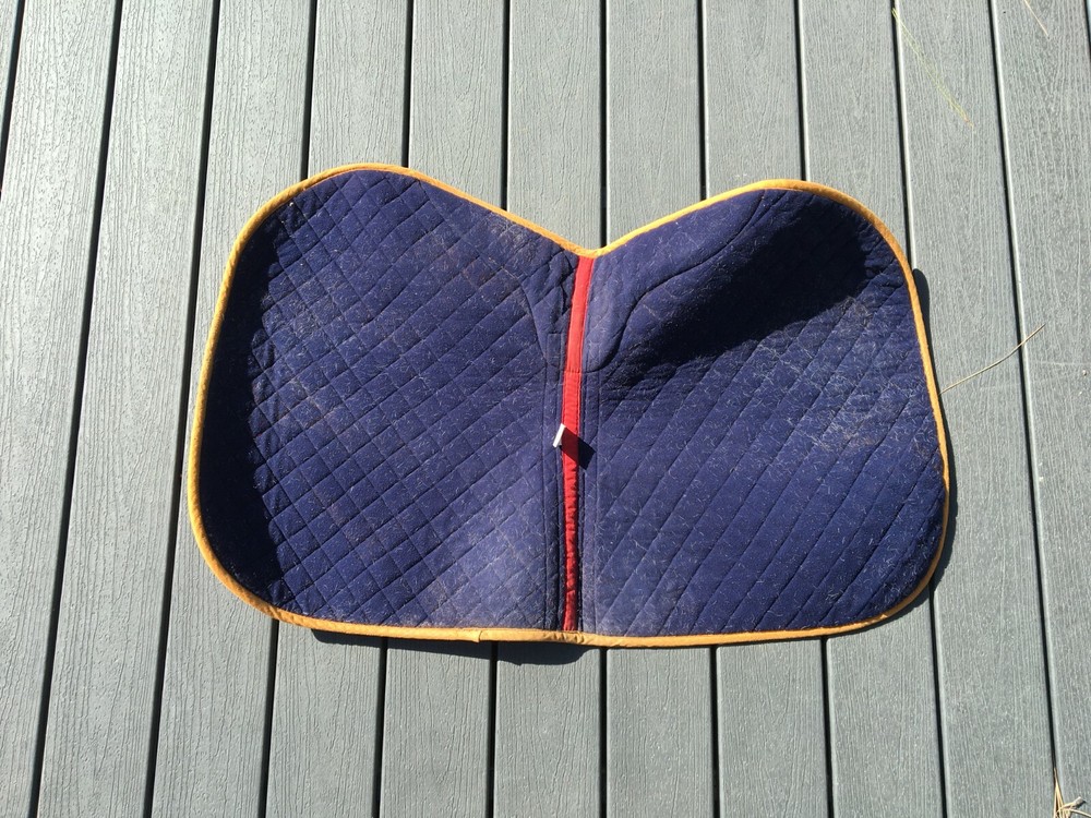 All Purpose Red/Multicolored Shaped Saddle Pad with Wither Padding