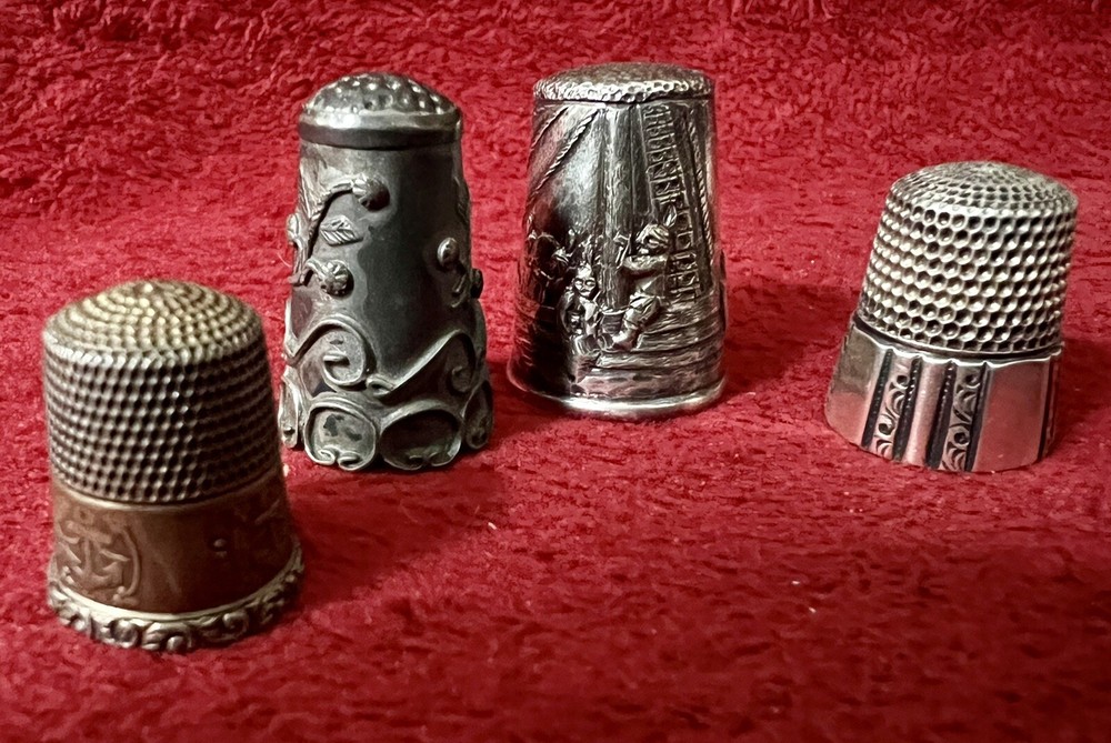 GROUP 4 STERLING ANTIQUE THIMBLES