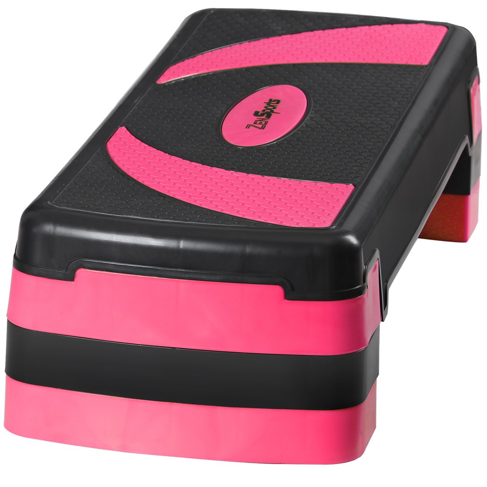 31" Adjustable Exercise Workout Aerobic Stepper Platform Trainer 3-Level Pink