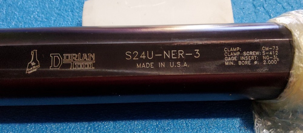 DORIAN S24U-NER-3 GROOVING /THREADING BAR, 1.5" SHANK, 14" LONG