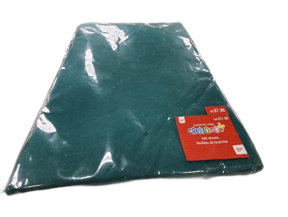 Creatology Christmas Green Felt Sheets 15-Pack