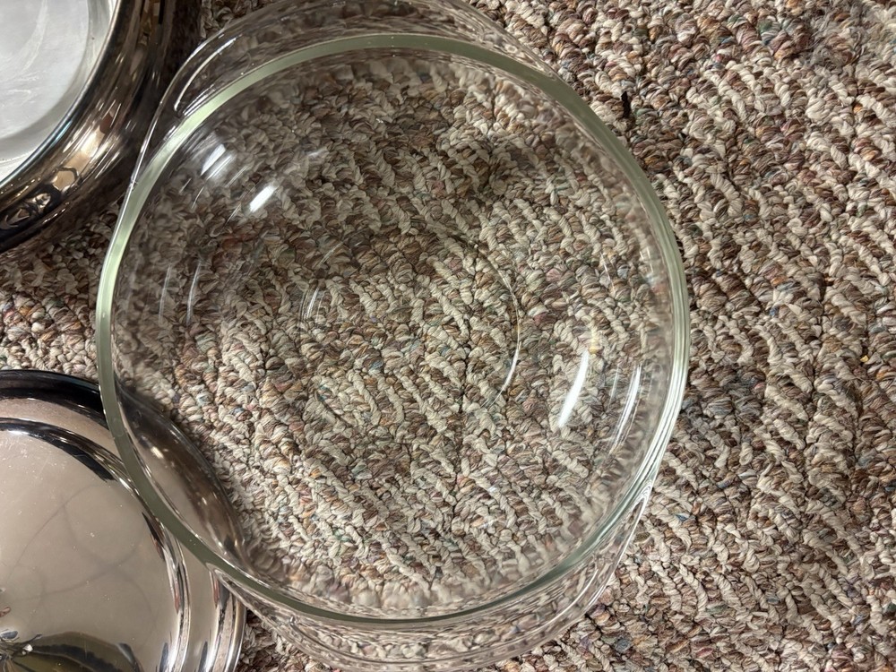 The Sheffield Silver Company Silverplate Covered Serving Dish With Pyrex Insert