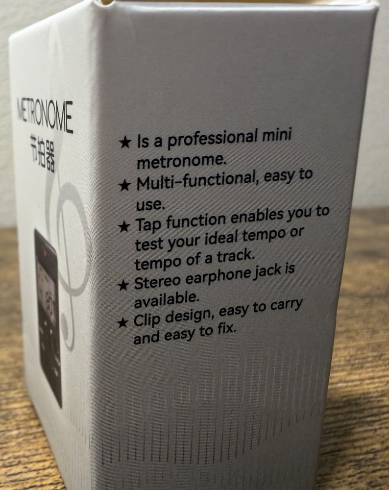 Clip On Digital Metronome LCD Tempo Trainer Tap Function Light Blue