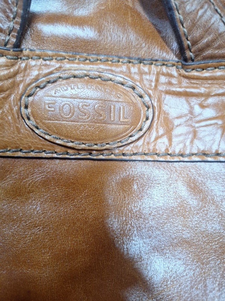 Vtg Leather Fossil Back Pack