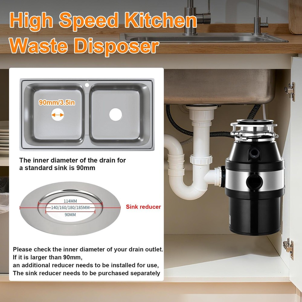 Garbage Disposal 3/4 HP Continuous Feed